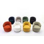 Fauteuil pivotant moderne jaune chenille 25,6 po avec anneau métallique