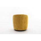 Fauteuil pivotant moderne jaune chenille 25,6 po avec anneau métallique