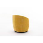 Fauteuil pivotant moderne jaune chenille 25,6 po avec anneau métallique