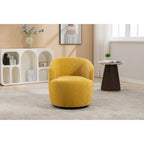 Fauteuil pivotant moderne jaune chenille 25,6 po avec anneau métallique