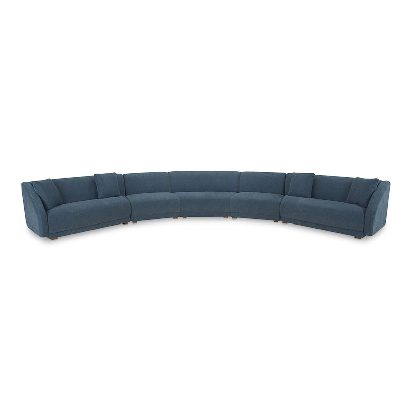 Canapé d'angle modulaire 5 places, côtés inclinés - 224L x 34,29P x 31,5H