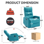 Fauteuil inclinable manuel en tissu avec fonction bascule et pivotante pour le salon