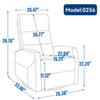Fauteuil inclinable manuel en tissu avec fonction bascule et pivotante pour le salon