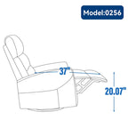 Fauteuil inclinable manuel en tissu avec fonction bascule et pivotante pour le salon