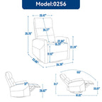 Fauteuil inclinable manuel en tissu avec fonction bascule et pivotante pour le salon