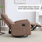 Fauteuil inclinable manuel en tissu avec fonction bascule et pivotante pour le salon
