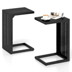 1/2 pièces Table d'appoint en C avec patins réglables 2-en-1