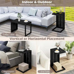 1/2 pièces Table d'appoint en C avec patins réglables 2-en-1