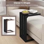 1/2 pièces Table d'appoint en C avec patins réglables 2-en-1