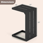 1/2 pièces Table d'appoint en C avec patins réglables 2-en-1
