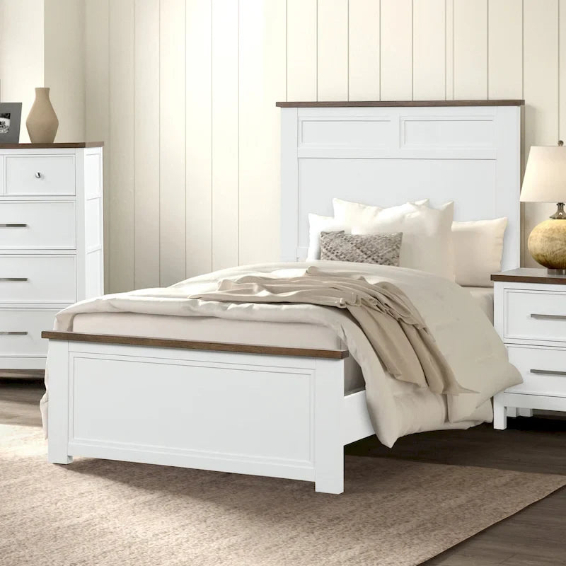 Lit en pin Lambris Farmhouse Moderne