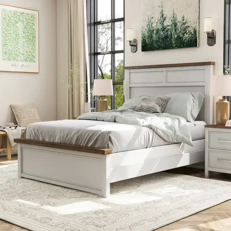 Lit en pin Lambris Farmhouse Moderne