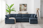 U Shaped Modular Cloud Sofa with Ottoman, Convertible Sleeper Sofa