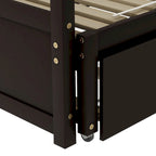Lit de repos double extensible en pin noir avec lit gigogne – Cadre robuste et sommier à lattes inclus