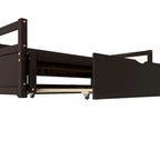 Lit de repos double extensible en pin noir avec lit gigogne – Cadre robuste et sommier à lattes inclus