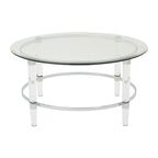 35.5 Table basse ronde moderne au design translucide pour salon