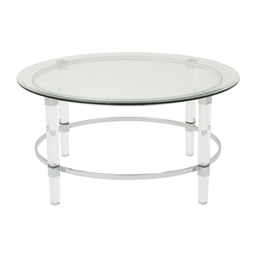 35.5 Table basse ronde moderne au design translucide pour salon