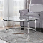 35.5 Table basse ronde moderne au design translucide pour salon
