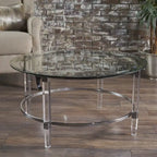 35.5 Table basse ronde moderne au design translucide pour salon