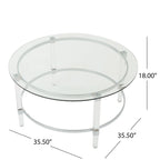35.5 Table basse ronde moderne au design translucide pour salon