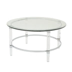 35.5 Table basse ronde moderne au design translucide pour salon
