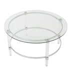 35.5 Table basse ronde moderne au design translucide pour salon