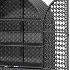 Meuble de rangement de cuisine haut en osier de 165 cm avec arc, armoire de style fermier avec 3 étagères et 2 tiroirs