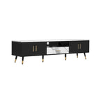 Meuble TV moderne avec 2 armoires et compartiments ouverts, console de télévision pour salon, chambre à coucher