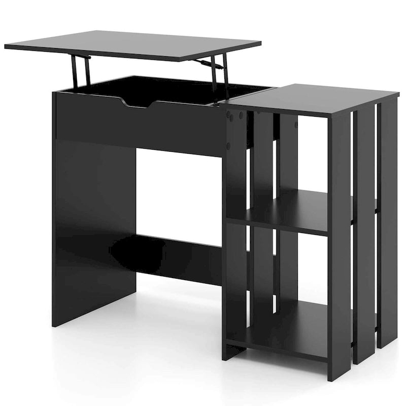 Bureau informatique relevable avec rangements cachés - Voir détails