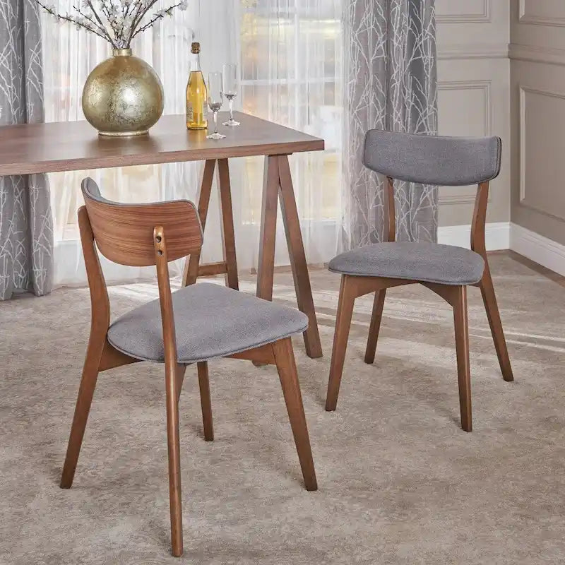 Chaise de salle à manger en tissu de style milieu de siècle