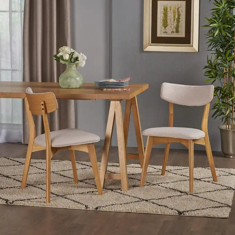 Chaise de salle à manger en tissu de style milieu de siècle