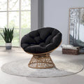 Fauteuil d'appoint pivotant rond avec coussin rembourré