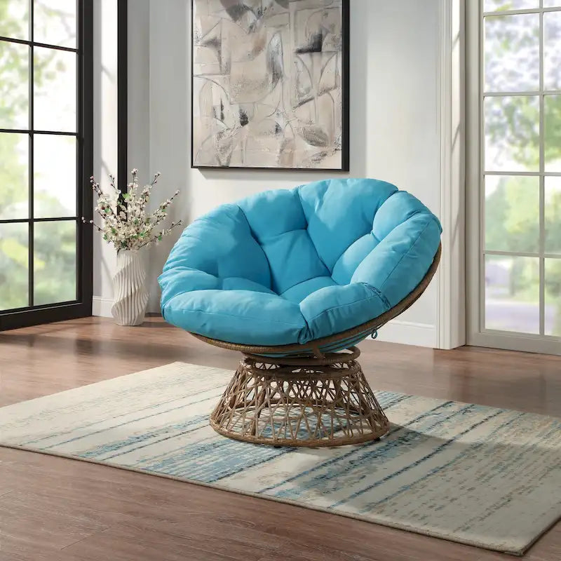 Fauteuil d'appoint pivotant rond avec coussin rembourré