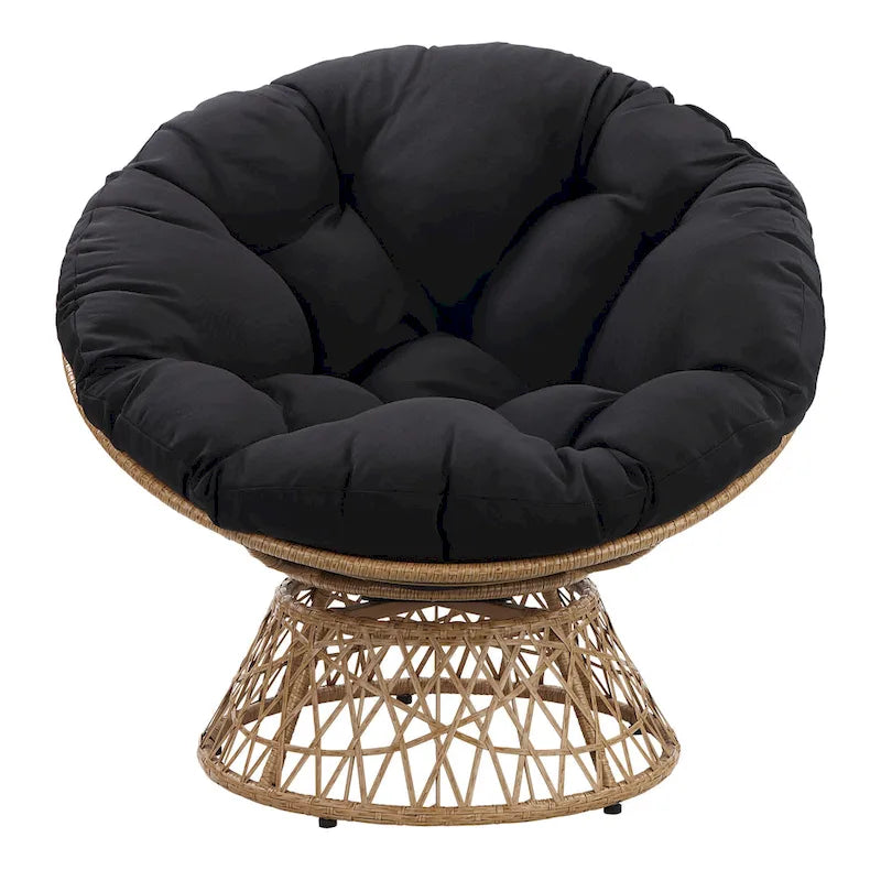 Fauteuil d'appoint pivotant rond avec coussin rembourré