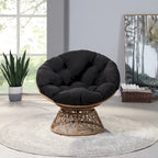 Fauteuil d'appoint pivotant rond avec coussin rembourré
