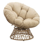 Fauteuil d'appoint pivotant rond avec coussin rembourré