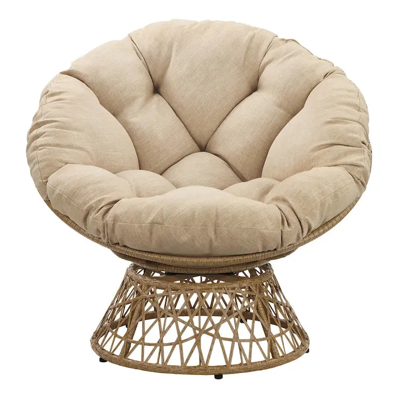 Fauteuil d'appoint pivotant rond avec coussin rembourré