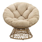Fauteuil d'appoint pivotant rond avec coussin rembourré