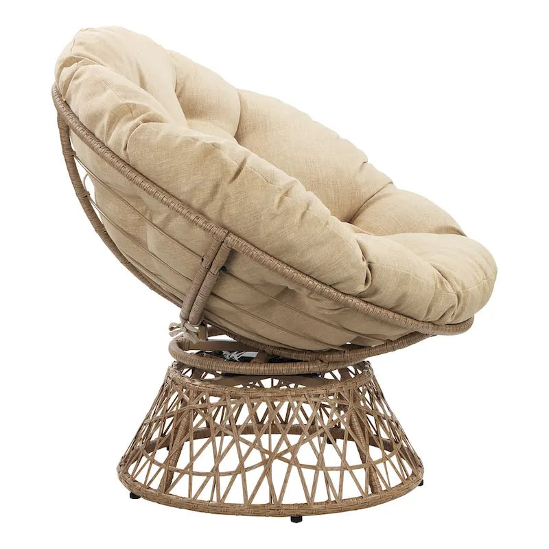 Fauteuil d'appoint pivotant rond avec coussin rembourré