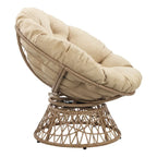 Fauteuil d'appoint pivotant rond avec coussin rembourré