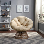 Fauteuil d'appoint pivotant rond avec coussin rembourré