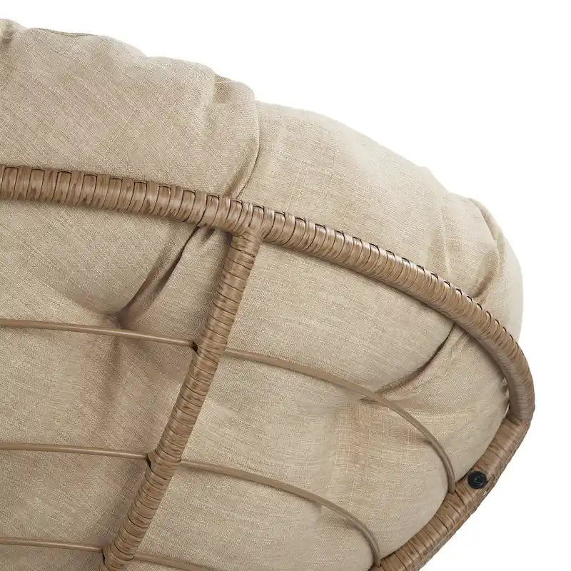 Fauteuil d'appoint pivotant rond avec coussin rembourré