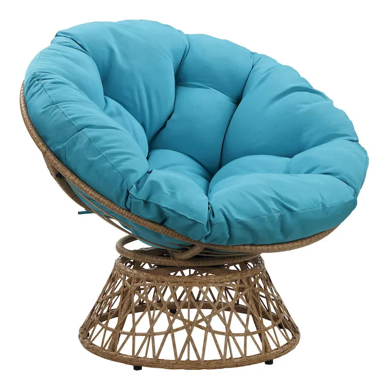 Fauteuil d'appoint pivotant rond avec coussin rembourré