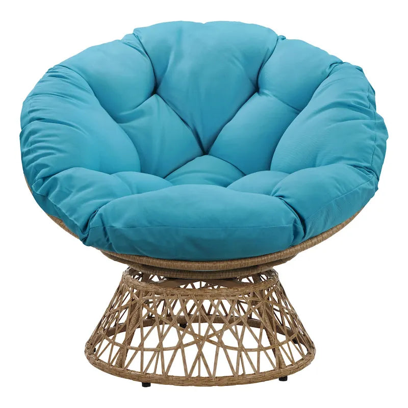 Fauteuil d'appoint pivotant rond avec coussin rembourré