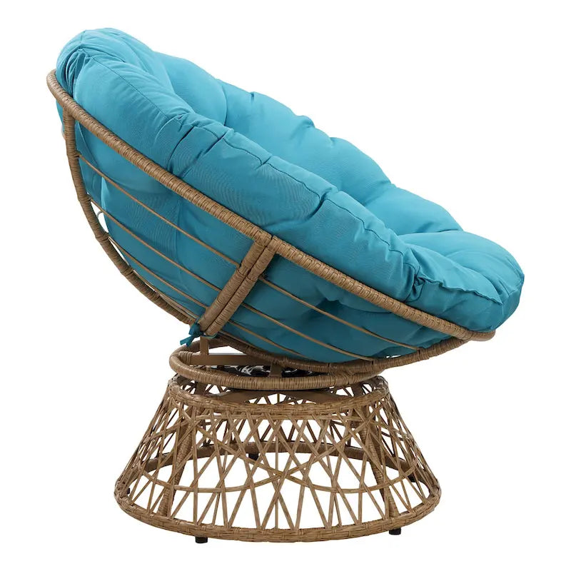 Fauteuil d'appoint pivotant rond avec coussin rembourré