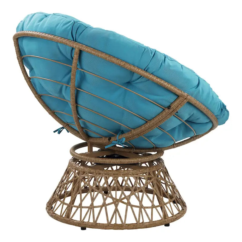Fauteuil d'appoint pivotant rond avec coussin rembourré