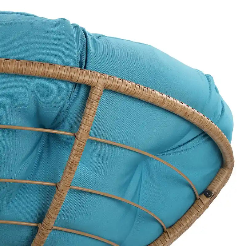 Fauteuil d'appoint pivotant rond avec coussin rembourré