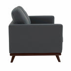 Causeuse moderne en cuir pour 2 personnes avec base en bois de bouleau pour salon, chambre, jardin, lounge - 58.27