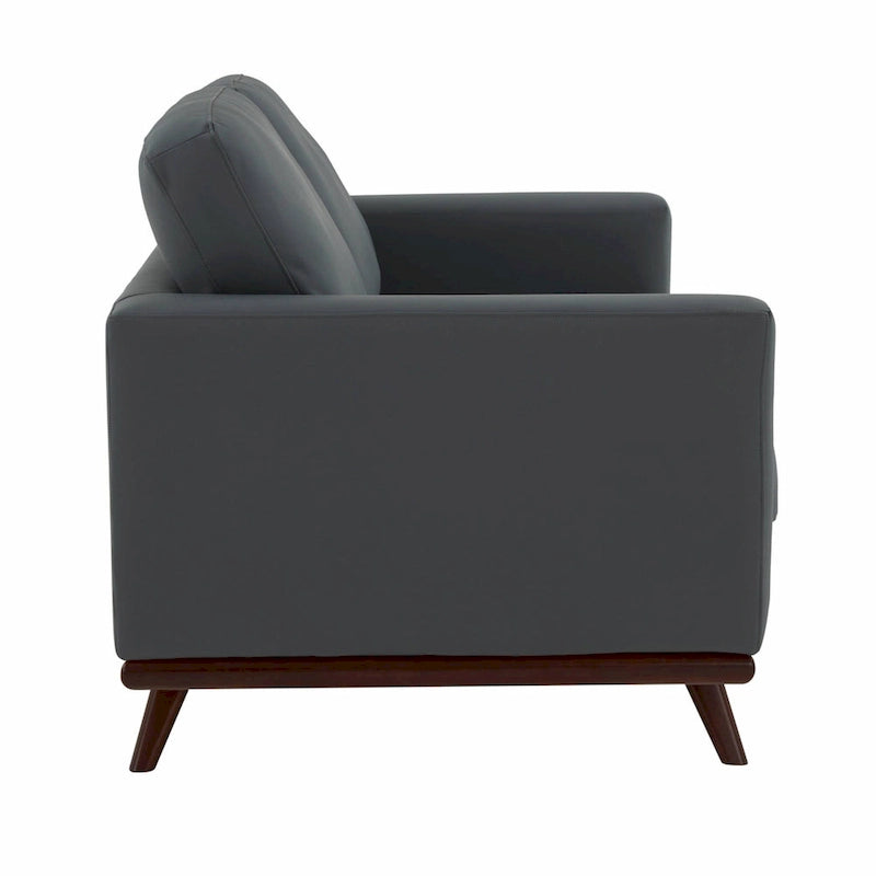 Causeuse moderne en cuir pour 2 personnes avec base en bois de bouleau pour salon, chambre, jardin, lounge - 58.27
