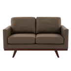 Causeuse moderne en cuir pour 2 personnes avec base en bois de bouleau pour salon, chambre, jardin, lounge - 58.27